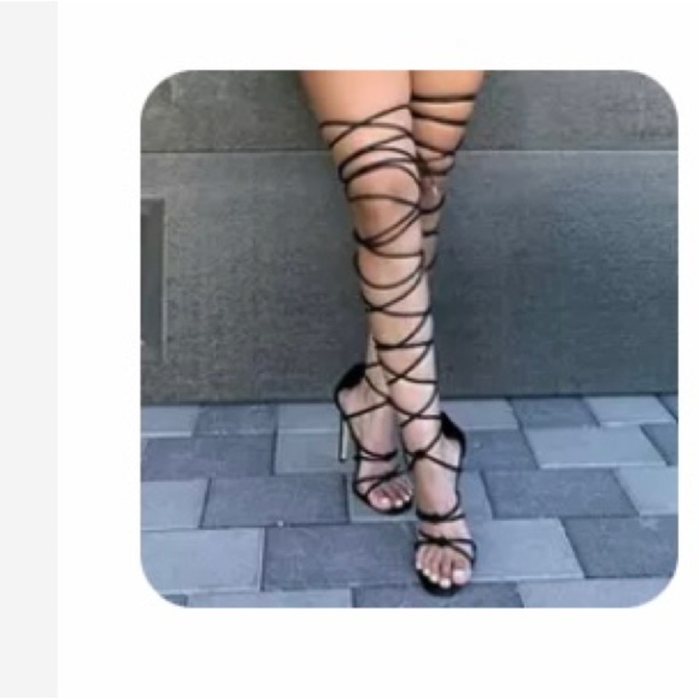 Womens gladiator knee high shoes